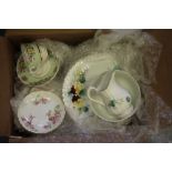 Box of misc. china, including cottage wares, etc.