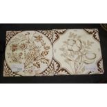 Minton printed pottery tile and another