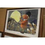 Wilk (John William Wilkinson 1906-1994) - Pen and watercolour caricature - 'When the Moon comes over