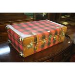 Tartan and leather suit case