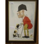 Wilk (John William Wilkinson 1906-1994) - Pen and watercolour caricature