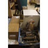 Safe/box of tools, blow torch, foot pump, etc.