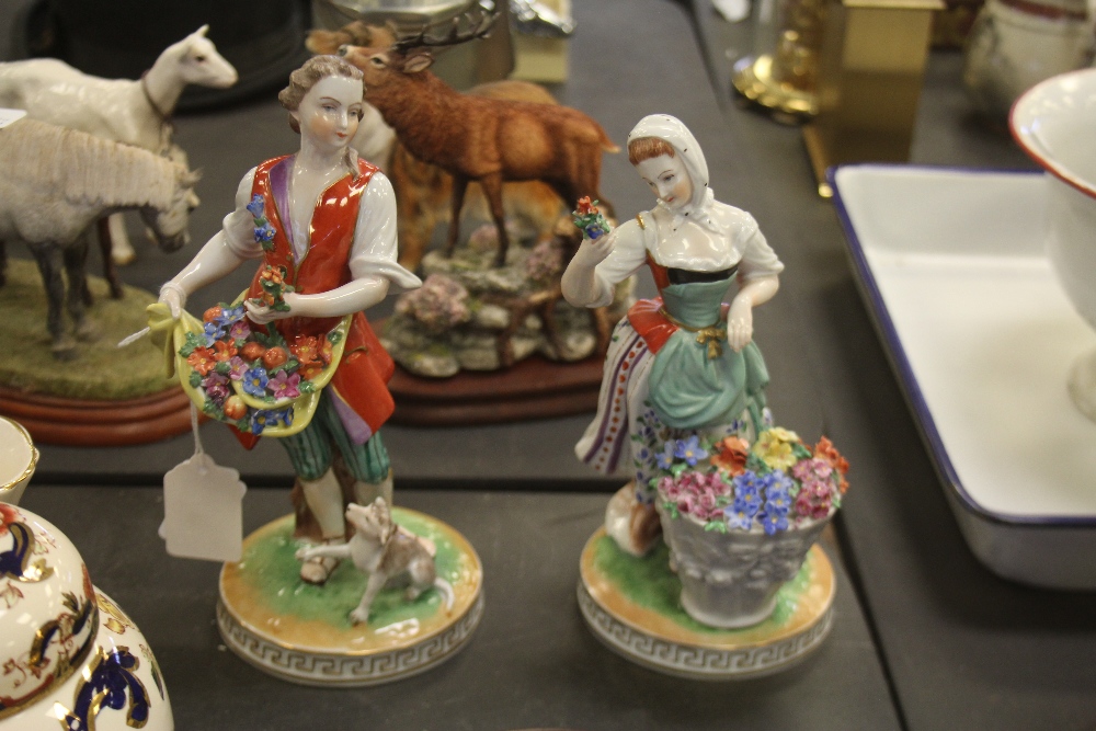 Pair of modern Dresden porcelain figures