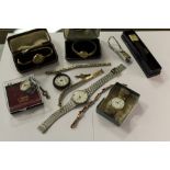 9ct gold wristwatch (cased) and seven other watches