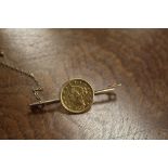 USA 1878 2 1/2 gold dollar mounted as a brooch