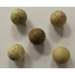 Bag of vintage golf balls including Teemee square mesh