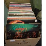 Box of LP records