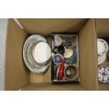 Box of stone ware & studio pottery