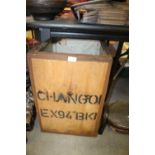 Tea crate, vintage snow chains and exterior light 470.