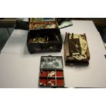 Quantity of costume jewellery and jewellery box