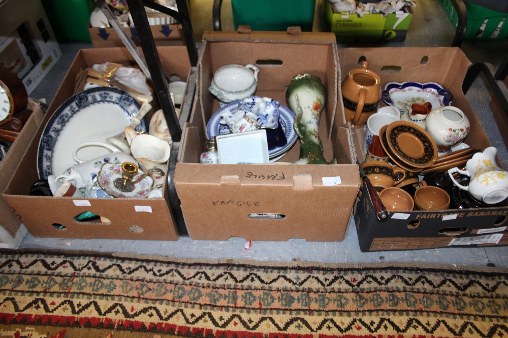 3 boxes of misc crockery, china etc