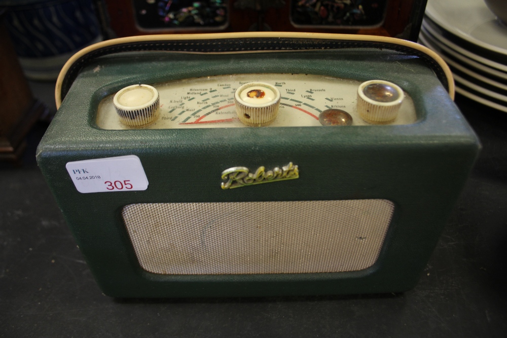 Green vintage Roberts radio