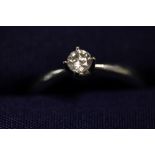 18ct white gold diamond solitaire ring