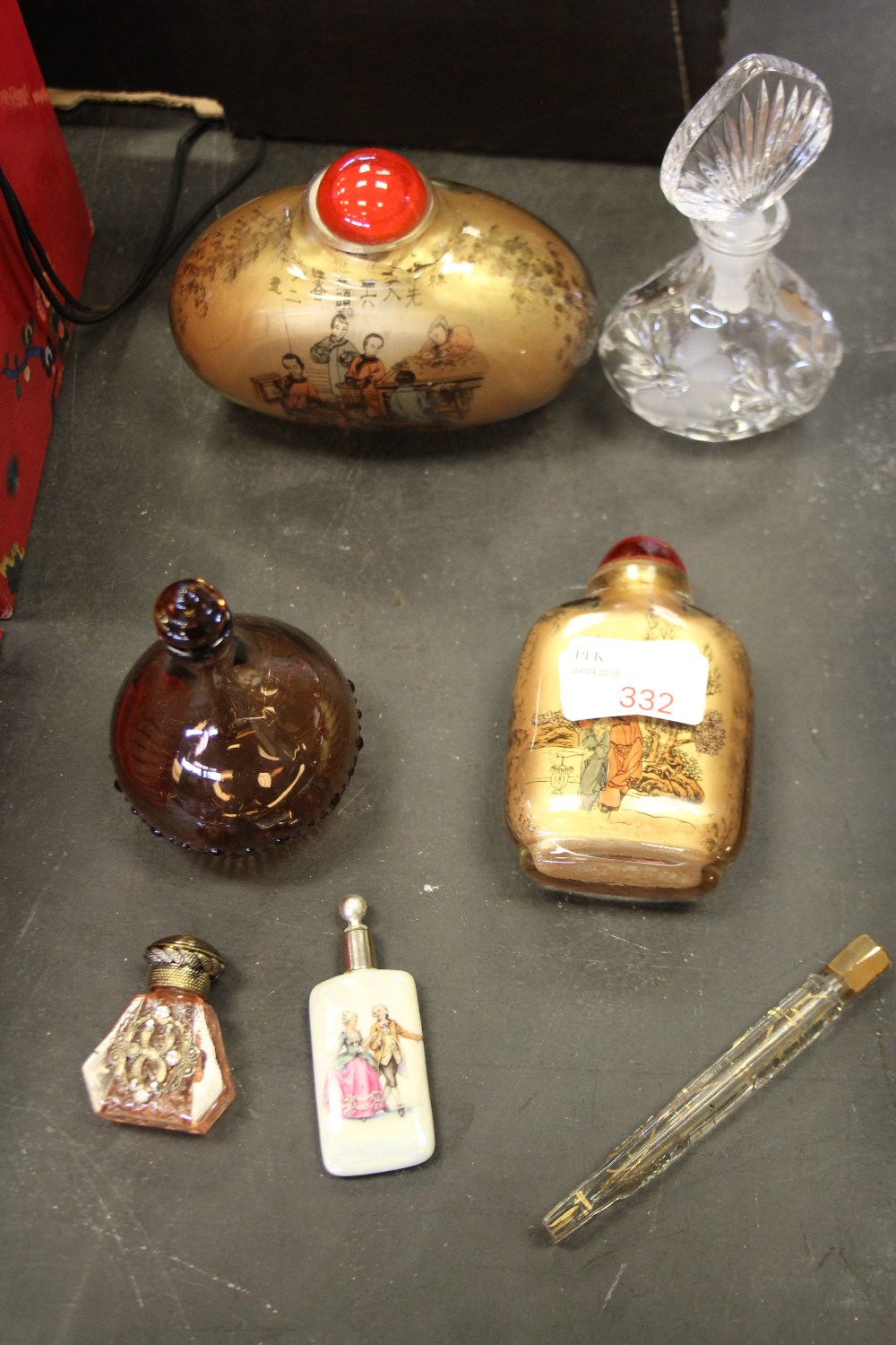 7 perfume bottles