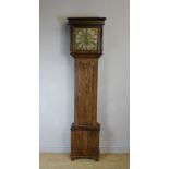 An 18th Century oak Longcase Clock by Nathaniel Hedge of Colchester, the dial with silvered