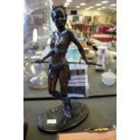 Landanski - Bronze figure - 'Rehearsal', No. 11 of 150, 46cm high, retailed by Richard Cooper & Co