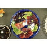 Moorcroft pottery Anemone pattern plate