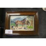 1917 Watercolour - Horses D H & E H Alderson