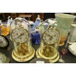 Pair of Kern 400 Day Clocks under Domes