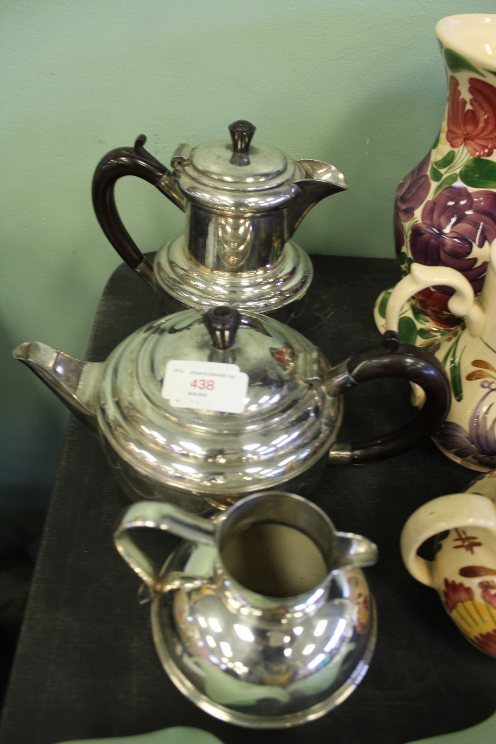 Northern Goldsmith's Company plated teapot and hot water jug, and Mappin and Webb plated jug