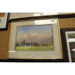 Ien Roope - Skiddaw watercolour, Castlegate label