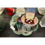 Poole pottery dish and miscellaneous sundries