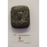 French embossed silver vesta case