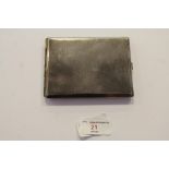 White metal cigarette case, stamped silver 132g