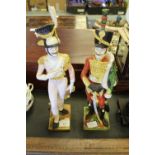 2 Majolica military figures