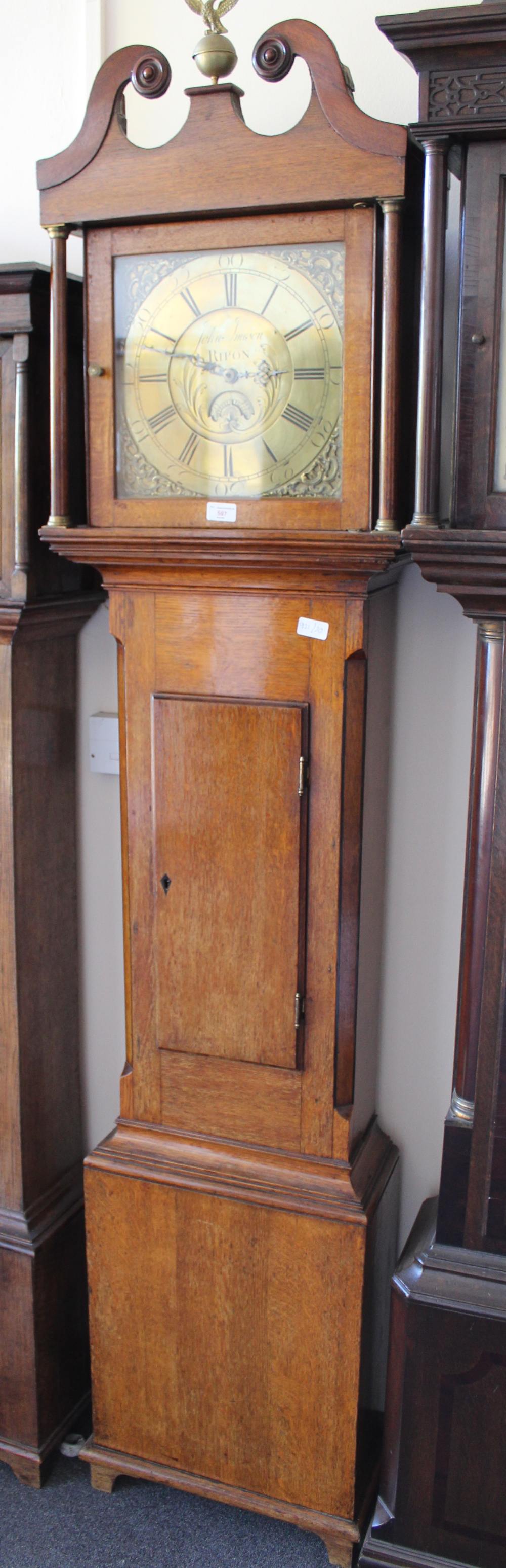 18th Century oak longcase clock - John Imeson (?) of Ripon