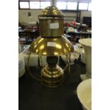 Hanging brass oil lamp