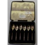 Set of 6 silver coffee spoons, Sheffield 1959 (cased)