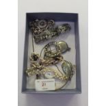 Box including Scottish silver brooch, 925 watch, bracelet etc