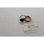 9ct Wedding Band & Signet Ring