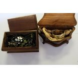 2 boxes of jewellery including silver cufflinks