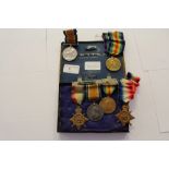 Group of 3 WWI medals to 9840 Pte F Tanner, 1st Liverpool Regiment, and 3 other WWI medals