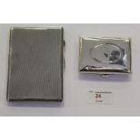 2 silver cigarette cases