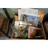 Box of railway memorabilia and toys