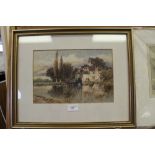 AMR Watercolour - Ittley Mill, Oxford 1909, framed