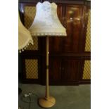 Beechwood standard lamp and shade