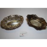 2 small silver dishes