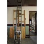 Vintage wooden double ladders