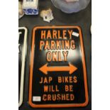 Harley Davidson Parking Sign