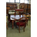 Victorian mahogany dining table and 5 chairs