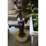 19thC Hand Operated Water Pump set in Concrete - garden ornament only