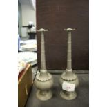 Pair of pewter water sprinklers