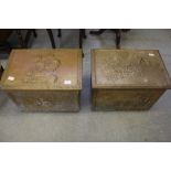 2 x Brass Log Boxes