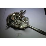 Hand mirror and miscellaneous silver mounted items