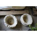 2 Large Composite Stone sack planters