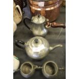 Ellware beaten pewter 4 piece teaset